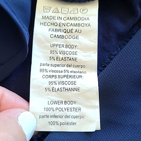 Michael Kors Womens Small Tiered Sleeveless Tank Top Blouse Round Hem Navy Blue - Picture 11 of 15